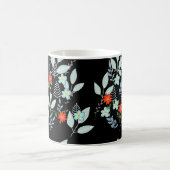 Mug Fleur rouge + Feuilles noires (Centre)