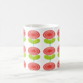 Mug Fleur Rouge Floral Géométrique (Centre)