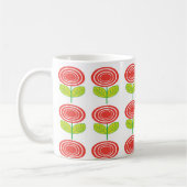 Mug Fleur Rouge Floral Géométrique (Gauche)