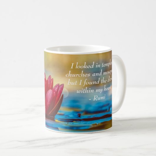 Mug Fleur rouge Lotus sur Citation spirituelle d'eau b (Devant droit)