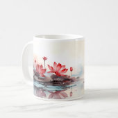 Mug Fleur Rouge Lotus Sur Votre Musique (Devant gauche)