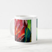 Mug Fleur rouge Protea art original aquarelle (Devant gauche)