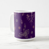 Mug Fleur sauvage à motifs pourpre foncé (Devant gauche)