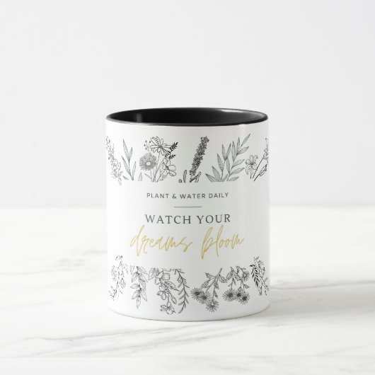 Mug fleur sauvage Accent Café avec Citation Inspir (Centre)
