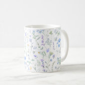 Mug Fleur sauvage aquarelle bleu violet (Devant droit)