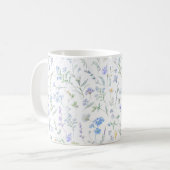 Mug Fleur sauvage aquarelle bleu violet (Devant gauche)