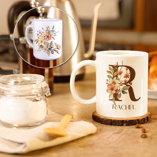 Mug Fleur sauvage Aquarelle d'automne initiale R