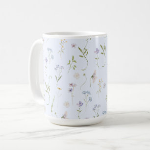 Mug Fleur sauvage bleu Floral élégant Baby shower d'ét