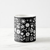 Mug Fleur sauvage Boho noir et blanc (Centre)