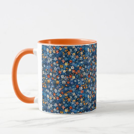 Mug Fleur sauvage coloré Ditsy Imprimer (Gauche)