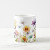 Mug Fleur sauvage colorée Monogramme Café illustré (Centre)