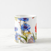Mug Fleur sauvage : couleur bleu foncé bleu clair (Centre)
