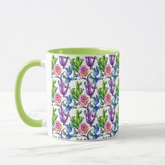 Mug Fleur sauvage d'aquarelle Cactus Motif (Gauche)