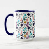 Mug Fleur sauvage d'automne bleu et violet deux tons (Gauche)