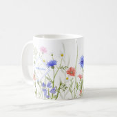 Mug Fleur sauvage de monogramme arc-en-ciel Personnel (Devant gauche)