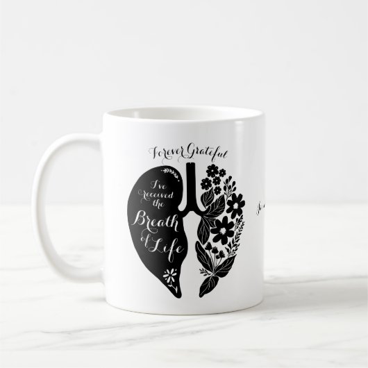 Mug Fleur sauvage de transplantation pulmonaire noir e (Gauche)