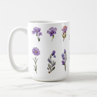 Mug Fleur sauvage en aquarelle violette