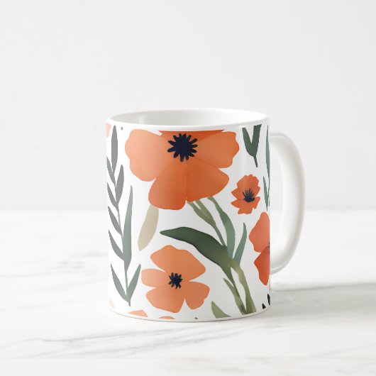 Mug Fleur sauvage en terre cuite Boho Rustique Boho Dr (Devant droit)
