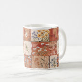 Mug Fleur sauvage en terre cuite Patchwork Rustique Bo (Devant droit)