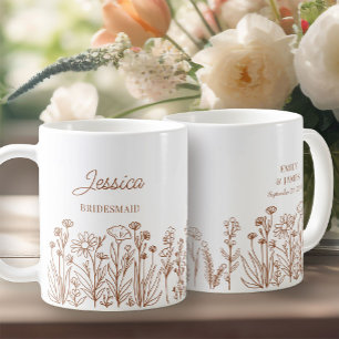 Mug Fleur sauvage Floral de couleur au choix Dessin au
