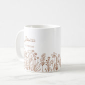 Mug Fleur sauvage Floral N'Importe Quelle Ligne Couleu (Devant gauche)