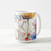 Mug Fleur sauvage Gold Blue personnalisé (Devant droit)