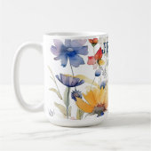 Mug Fleur sauvage Gold Blue personnalisé (Gauche)