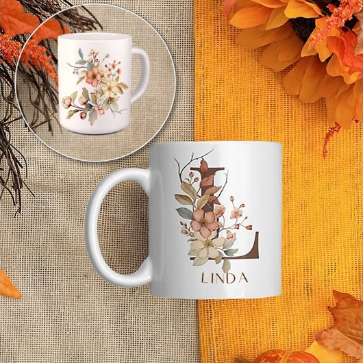 Mug Fleur sauvage Jardin d'automne initial L