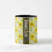 Mug Fleur sauvage jaune botanique d'été doux avec le (Centre)