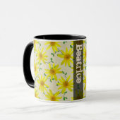 Mug Fleur sauvage jaune botanique d'été doux avec le (Devant gauche)