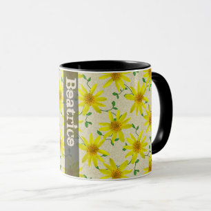 Mug Fleur sauvage jaune botanique d'été doux avec le