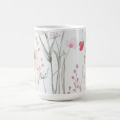 Mug Fleur sauvage lumineux romantique Monogramme vert (Centre)