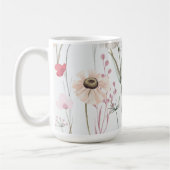 Mug Fleur sauvage lumineux romantique Monogramme vert (Gauche)