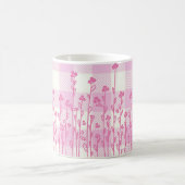 Mug Fleur sauvage mignon doodé rose plaid en vichy (Centre)