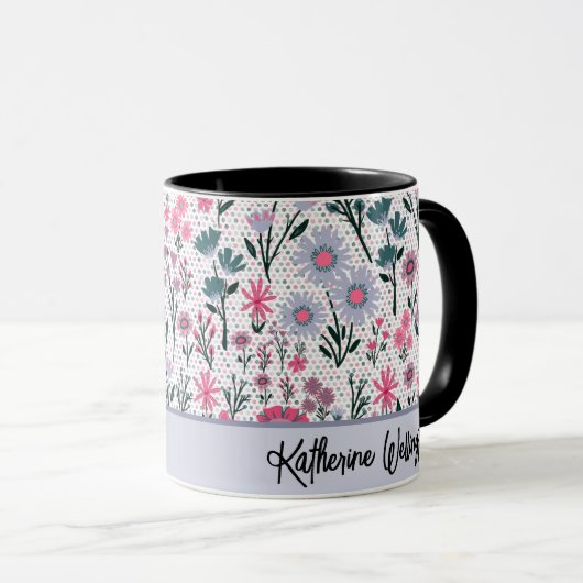 Mug Fleur sauvage moderne (Devant droit)