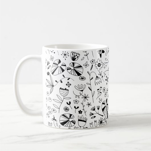 Mug Fleur sauvage Monochrome moderne (Gauche)