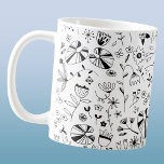 Mug Fleur sauvage Monochrome moderne<br><div class="desc">Motif fleur sauvage moderne monochrome noir et blanc. Art original de Nic Squirrell.</div>