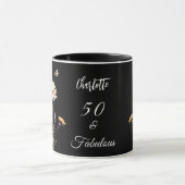 Mug Fleur sauvage noir jaune 50 fabuleux anniversaire (Centre)