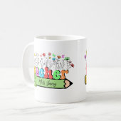 Mug Fleur sauvage Nom de l'enseignant Personnalisé, ca (Devant gauche)