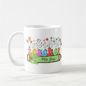 Mug Fleur sauvage Nom de l'enseignant Personnalisé, ca (Gauche)