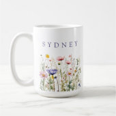 Mug Fleur Sauvage Nom Personnalisé (Gauche)