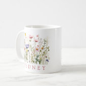Mug Fleur Sauvage Nom Personnalisé (Devant gauche)