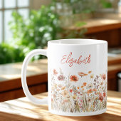 Mug Fleur sauvage orange aquarelle