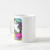 Mug Fleur sauvage rétro Boho Ghost Floral Halloween Cu (Devant gauche)