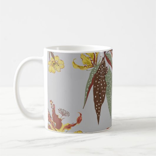 Mug Fleur sauvage rétro humeur vintage, plantes botani (Gauche)