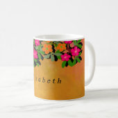 Mug Fleur sauvage rose et orange (Devant droit)