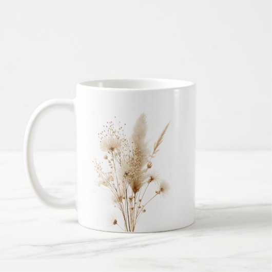 Mug Fleur Séchée Botanique Beige (Gauche)