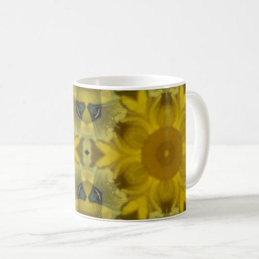 Mug Fleur soleil éclate dorée (Devant droit)