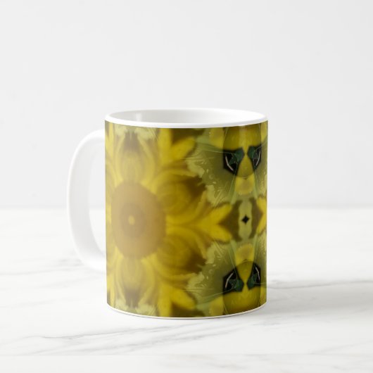 Mug Fleur soleil éclate dorée (Devant gauche)