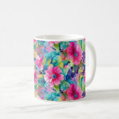 Mug Fleur Teal Vibrante (Devant droit)